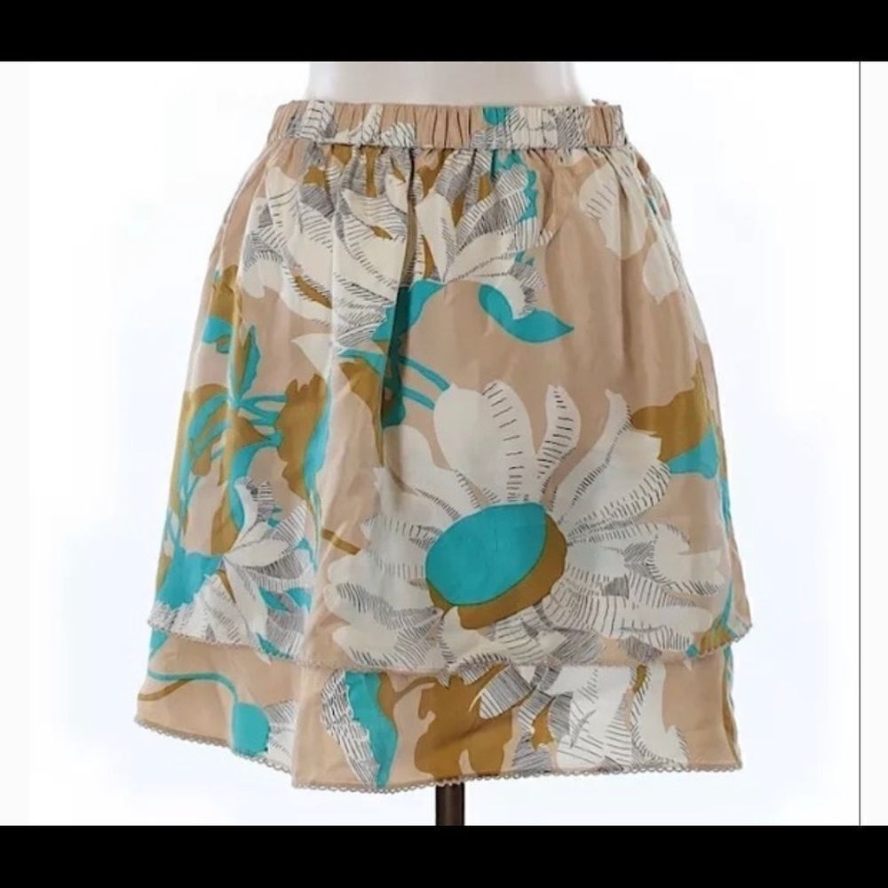 Anthropologie Odille Languid Layers Silk Skirt, Size M